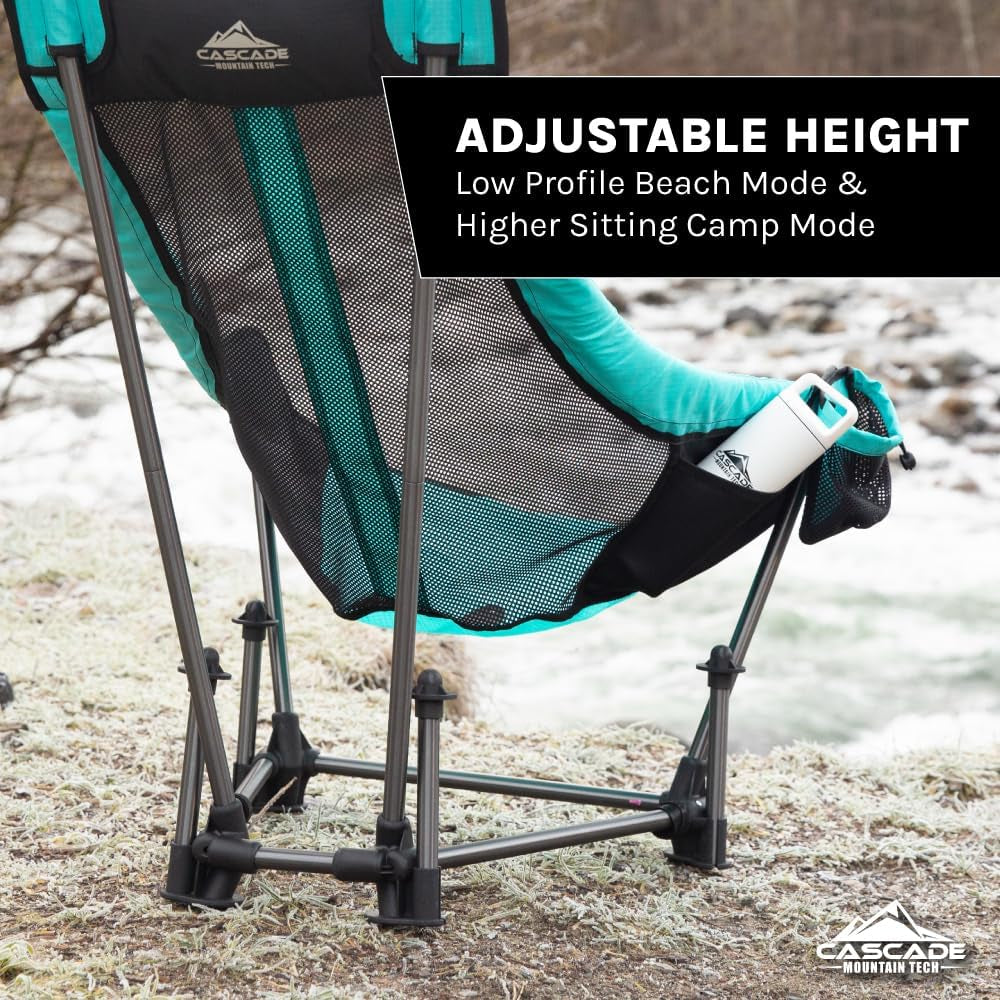 Hammock Camp Chair with Adjustable Height - Ultralight for Backpacking, Camping, Sporting Events, Beach, and Picnics with Carry Bag