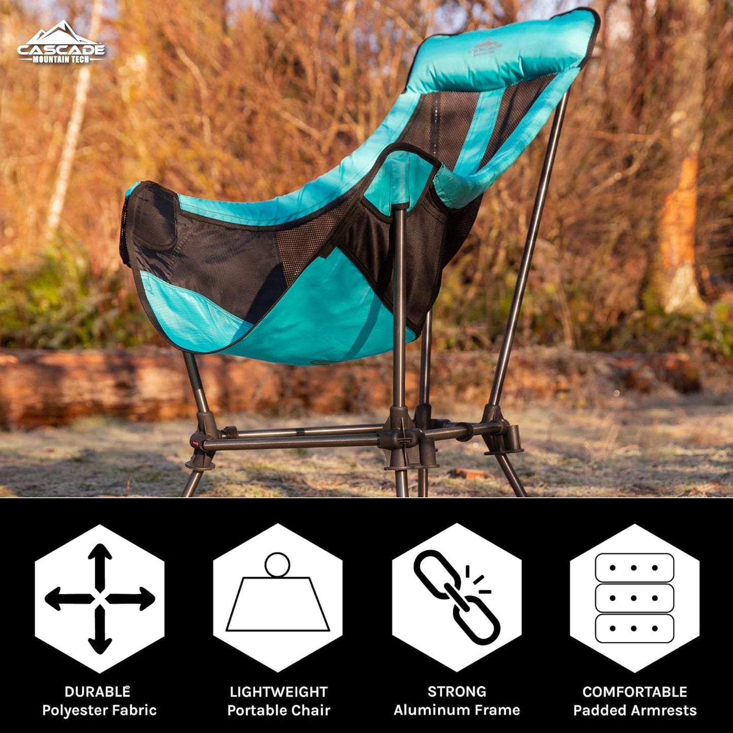 Hammock Camp Chair with Adjustable Height - Ultralight for Backpacking, Camping, Sporting Events, Beach, and Picnics with Carry Bag