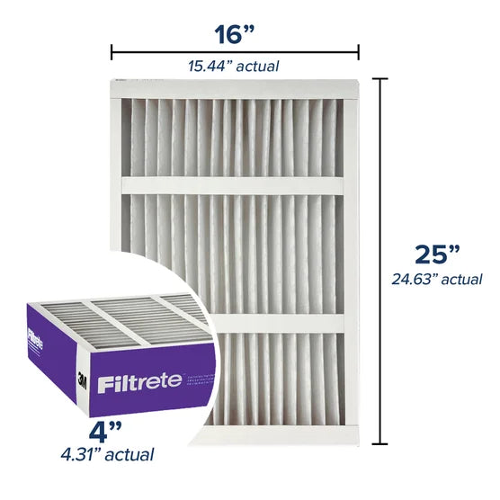 Filtrete Air Filter 4”, MPR 1550 MERV 12, Ultra Allergen, Bacteria, and Virus Deep Pleat Filter, 2-pack
