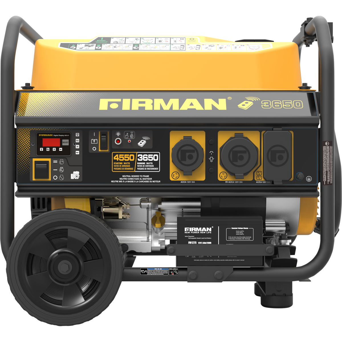 Firman 3650W Running / 4550W Peak Gasoline Powered Generator with Remote Start