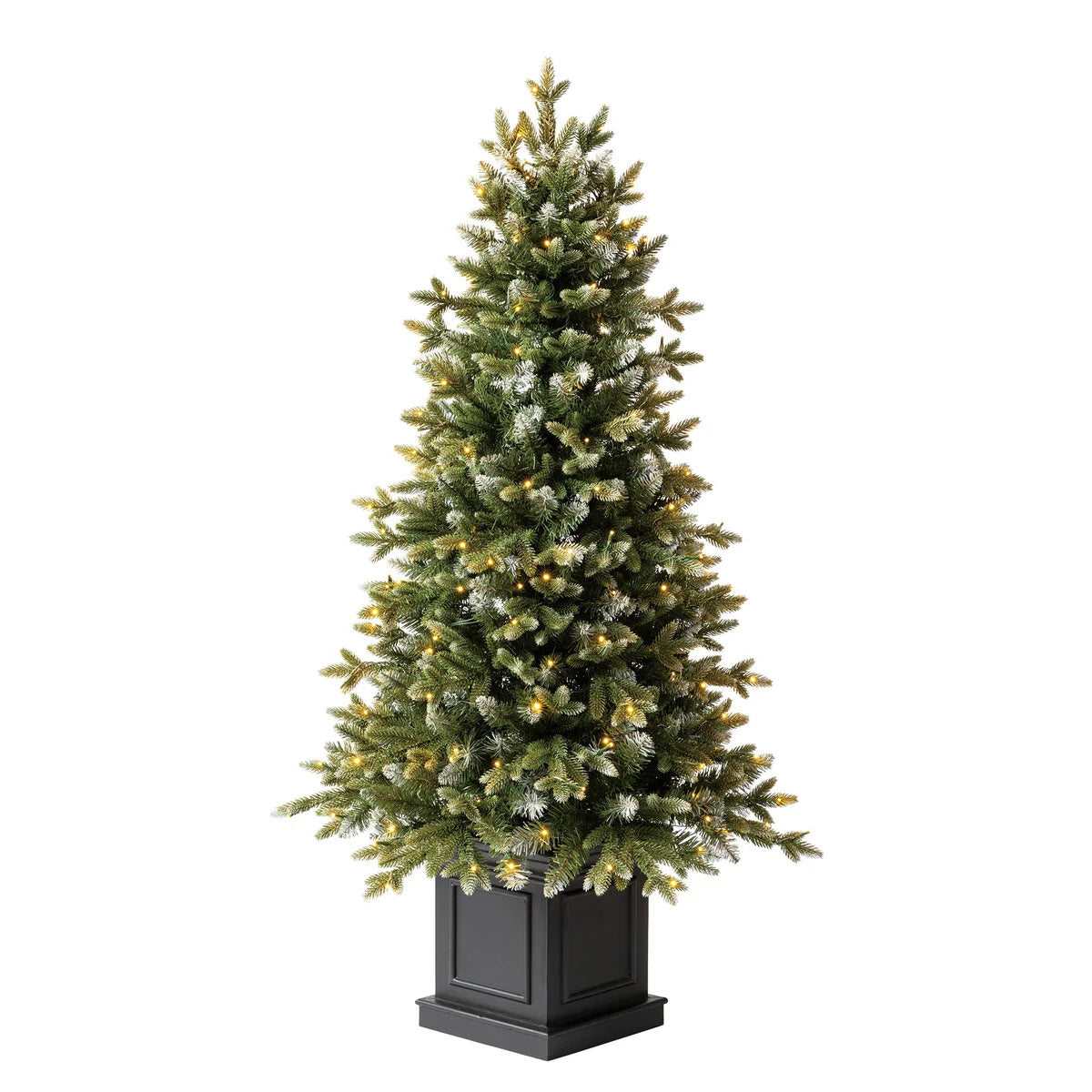 4.5 ft Pre-Lit Potted Aspen Artificial Christmas Tree, Color-Changing Radiant Micro LED Lights