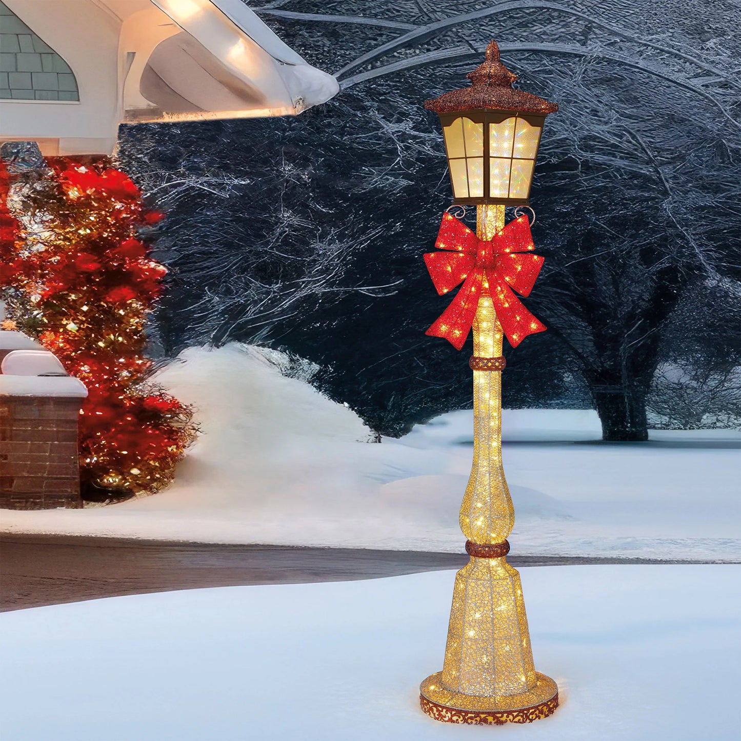 Christmas Post with 150 LED lights 2.1 m (7 ft.)