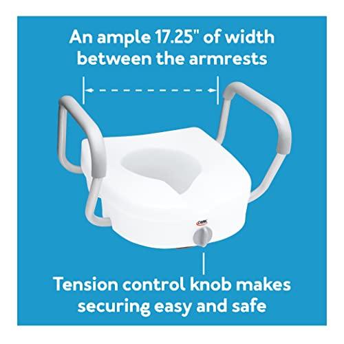 Carex E-Z Lock Toilet Seat and Safety Frame Combo Pack
