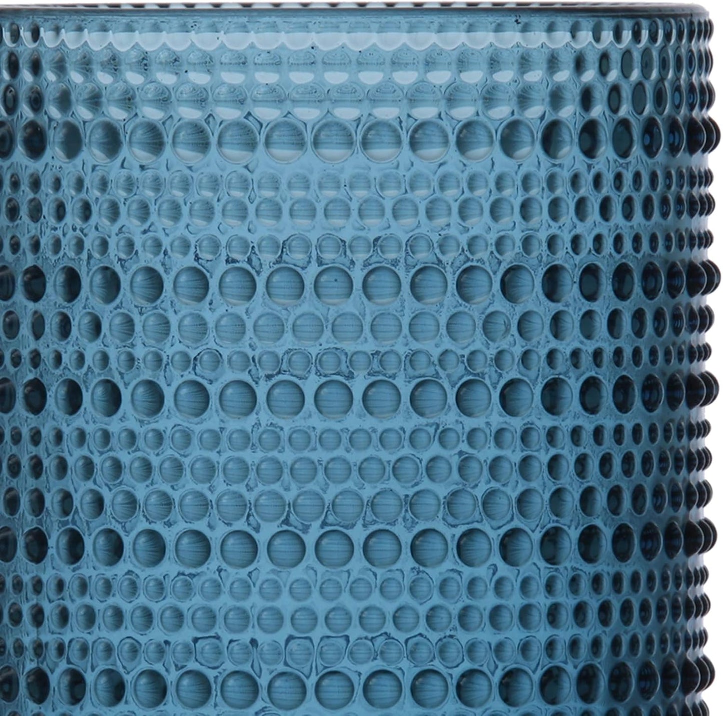 Orbetto Outdoor Hobnail Plastic Drinkware Collection, Iced Beverage Cocktail Glass 4 Pack, 13 Ounce, Cornflower Blue