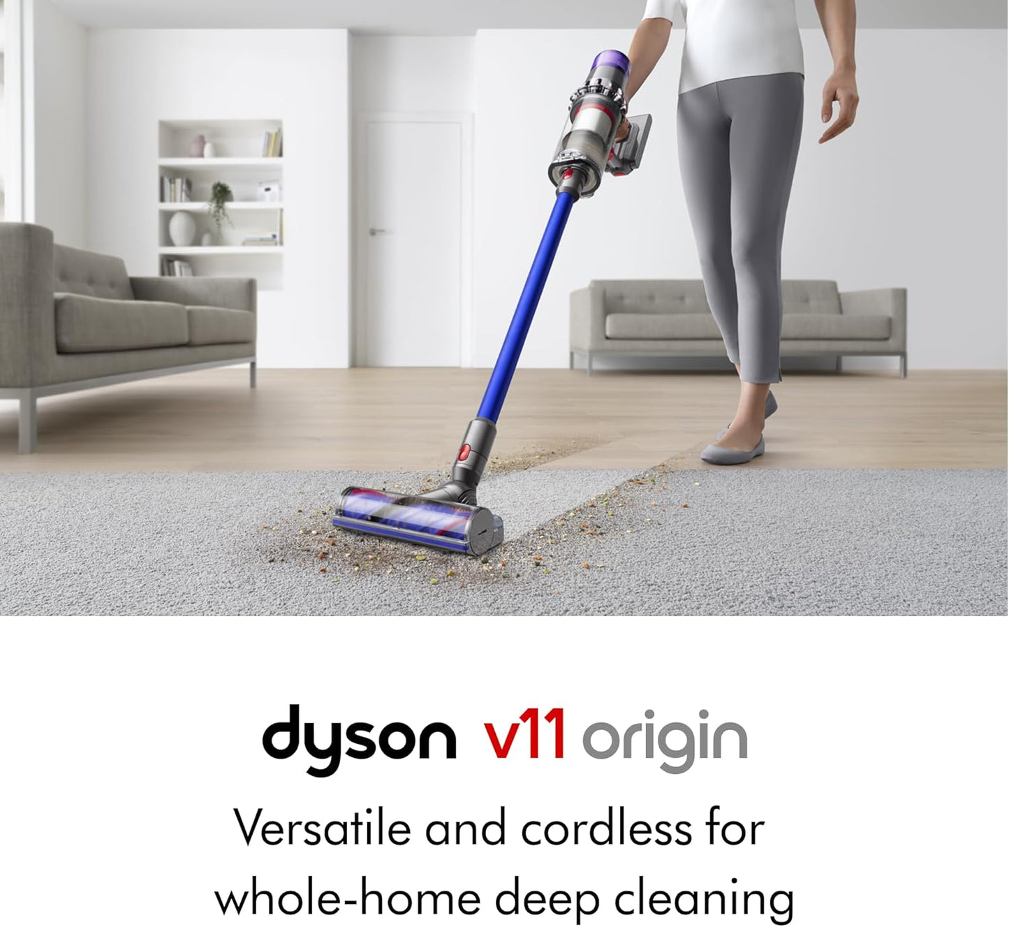 V11 Origin Cordless Vacuum, Nickel/Blue