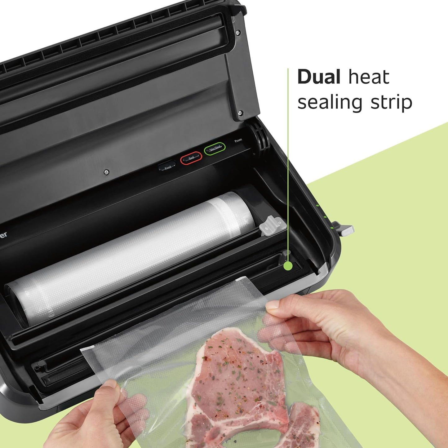 Vacuum Sealer Machine, Automatic Bag Detection, Sous Vide Friendly, with Sealer Bags, Roll, Handheld Vacuum Sealer, Black