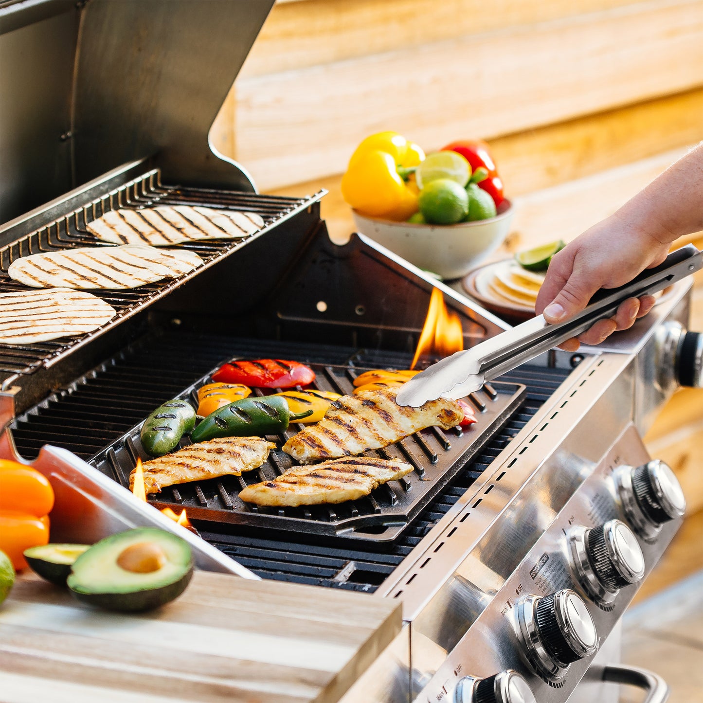 Pre-Seasoned Cast Iron Reversible Grill and Griddle