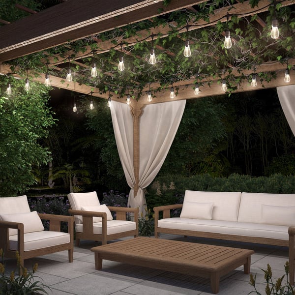 Artika Blaze 20 LED Bulb Outdoor Solar String Lights Matte Black