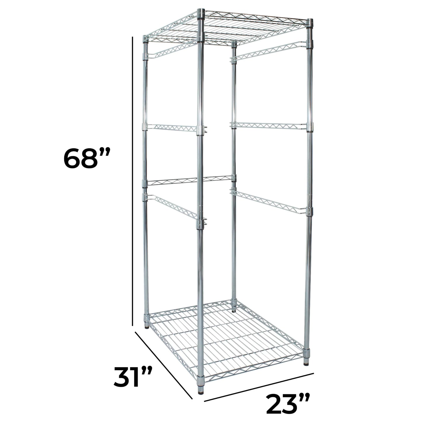 SafeRacks Storage Bin Rack, 5 Tote Capacity, NSF Certified