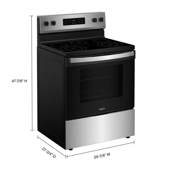 Whirlpool 5.3 cu. ft. ELECTRIC Freestanding Range with Steam Clean