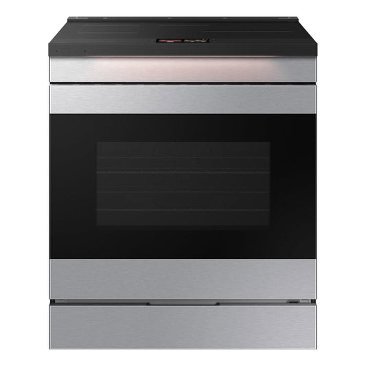 Samsung Bespoke 30" 6.3 cu. ft. 4 Burner Slide-In INDUCTION Range with 7" LCD AI Hub, Auto Open Door, and Smart Oven Camera