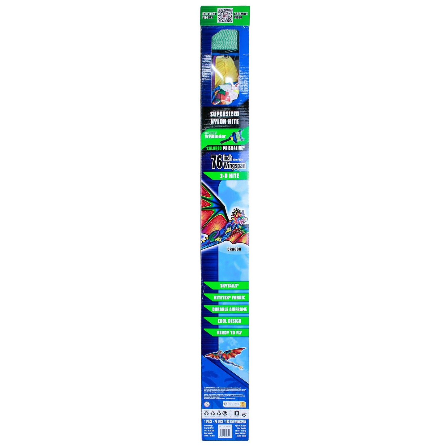 3-D Dragon SuperSized Nylon Kite
