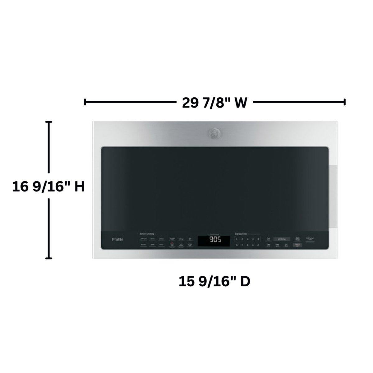 GE Profile 2.1 cu. ft. Over-the-Range Sensor Microwave Oven with Auto Cook and Steam Cook