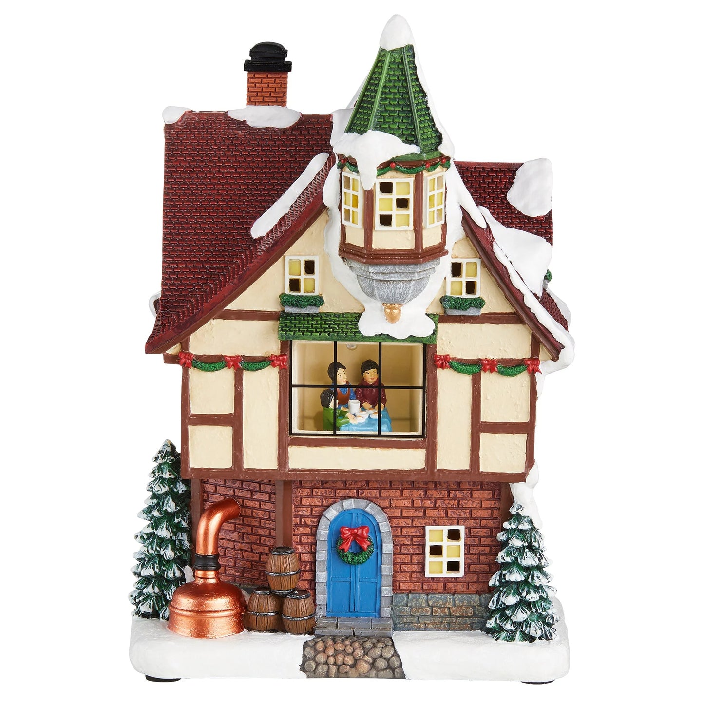 30-piece Christmas Village Set with Lights and Music