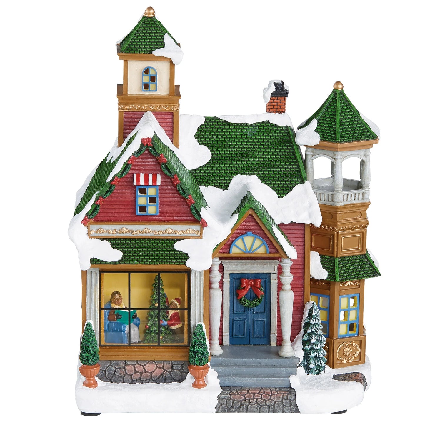 30-piece Christmas Village Set with Lights and Music