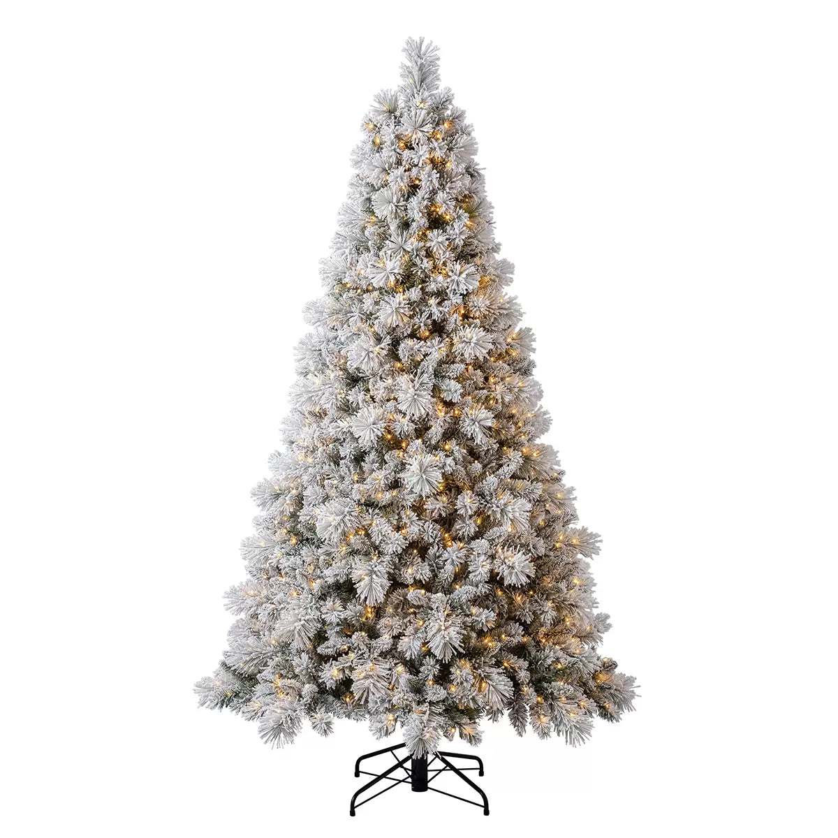 Pre-Lit Glitter Flocked Cashmere Artificial Christmas Tree 2.29m
