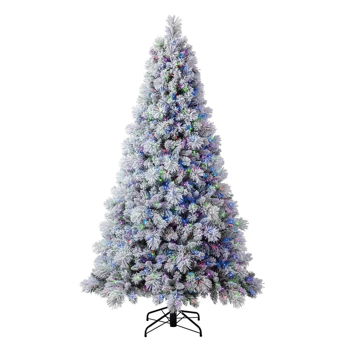 Pre-Lit Glitter Flocked Cashmere Artificial Christmas Tree 2.29m