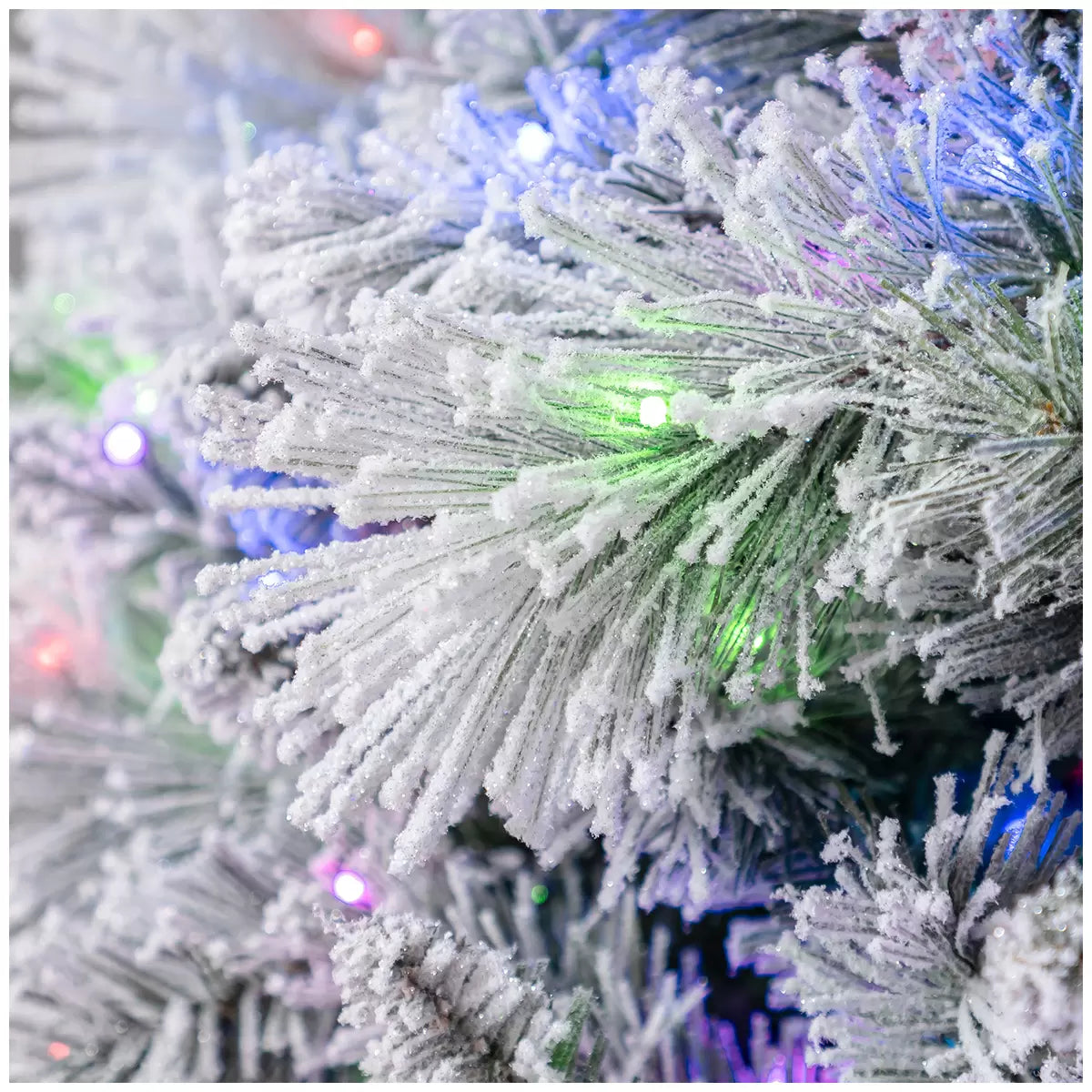 Pre-Lit Glitter Flocked Cashmere Artificial Christmas Tree 2.29m