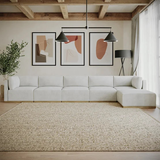 Henredon Murphy Fabric Modular Sectional with Ottoman