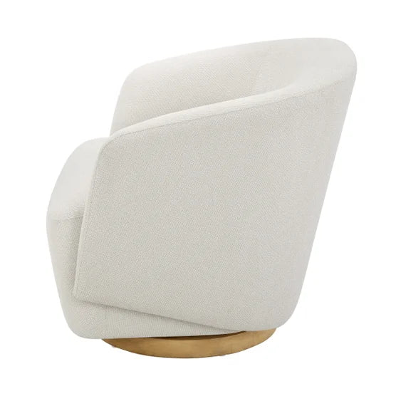 Henredon Murphy Swivel Boucle Chair, Cream