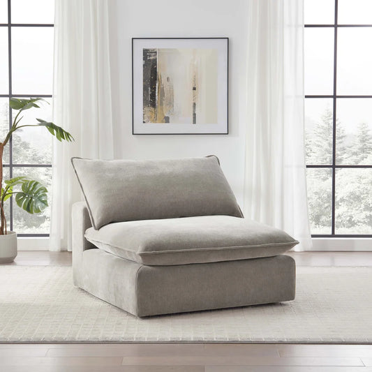 Sereen Fabric Armless Chair, Taupe