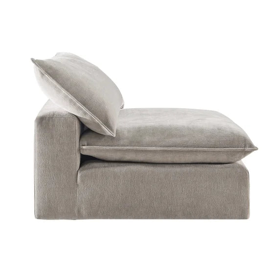 Sereen Fabric Armless Chair, Taupe