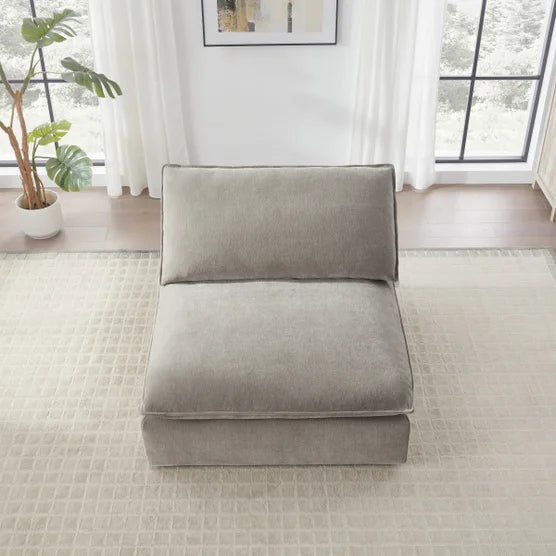 Sereen Fabric Armless Chair, Taupe