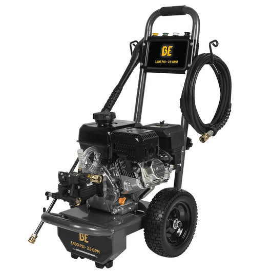 BE Power 3,400 PSI 2.5 GPM, 223cc, Cold Water Gas Pressure Washer