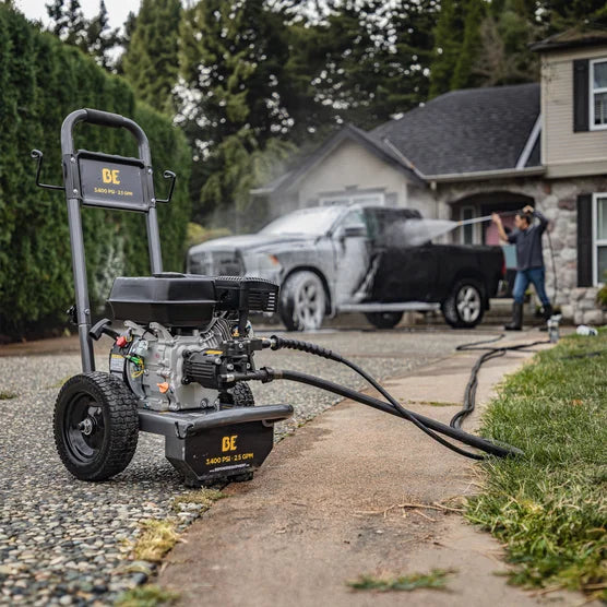 BE Power 3,400 PSI 2.5 GPM, 223cc, Cold Water Gas Pressure Washer