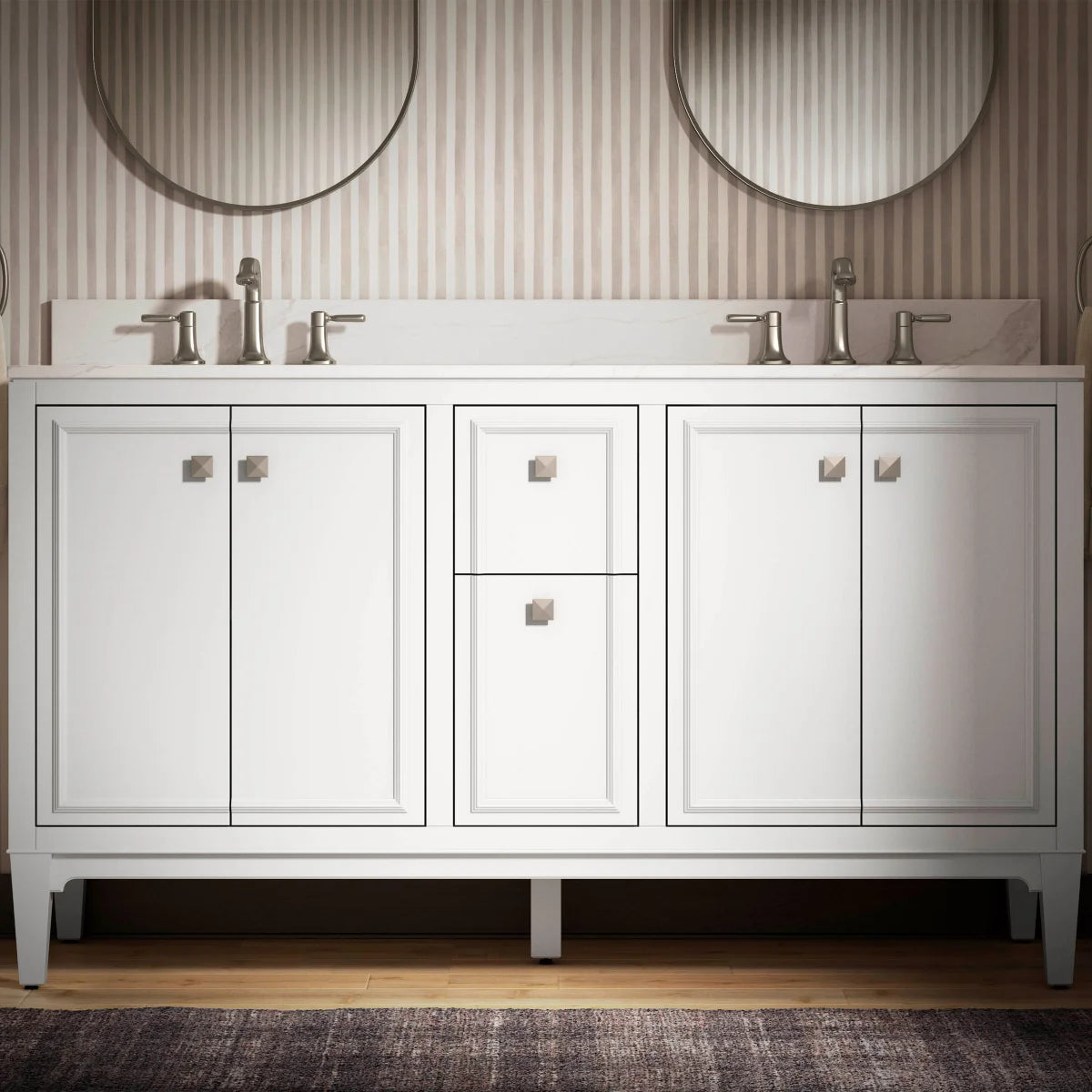 Kohler Clave 61 in. Vanity in White with Quartz Top