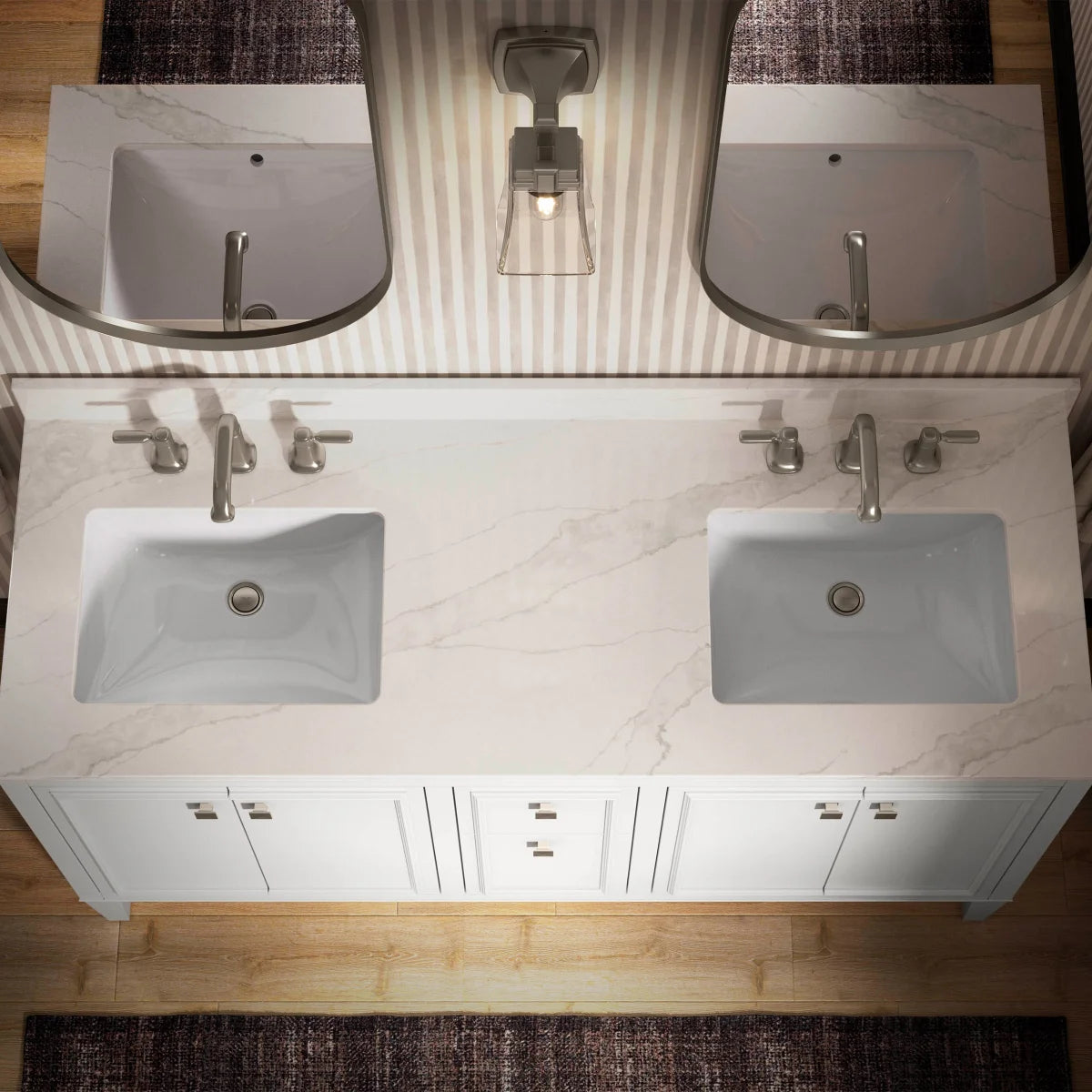 Kohler Clave 61 in. Vanity in White with Quartz Top