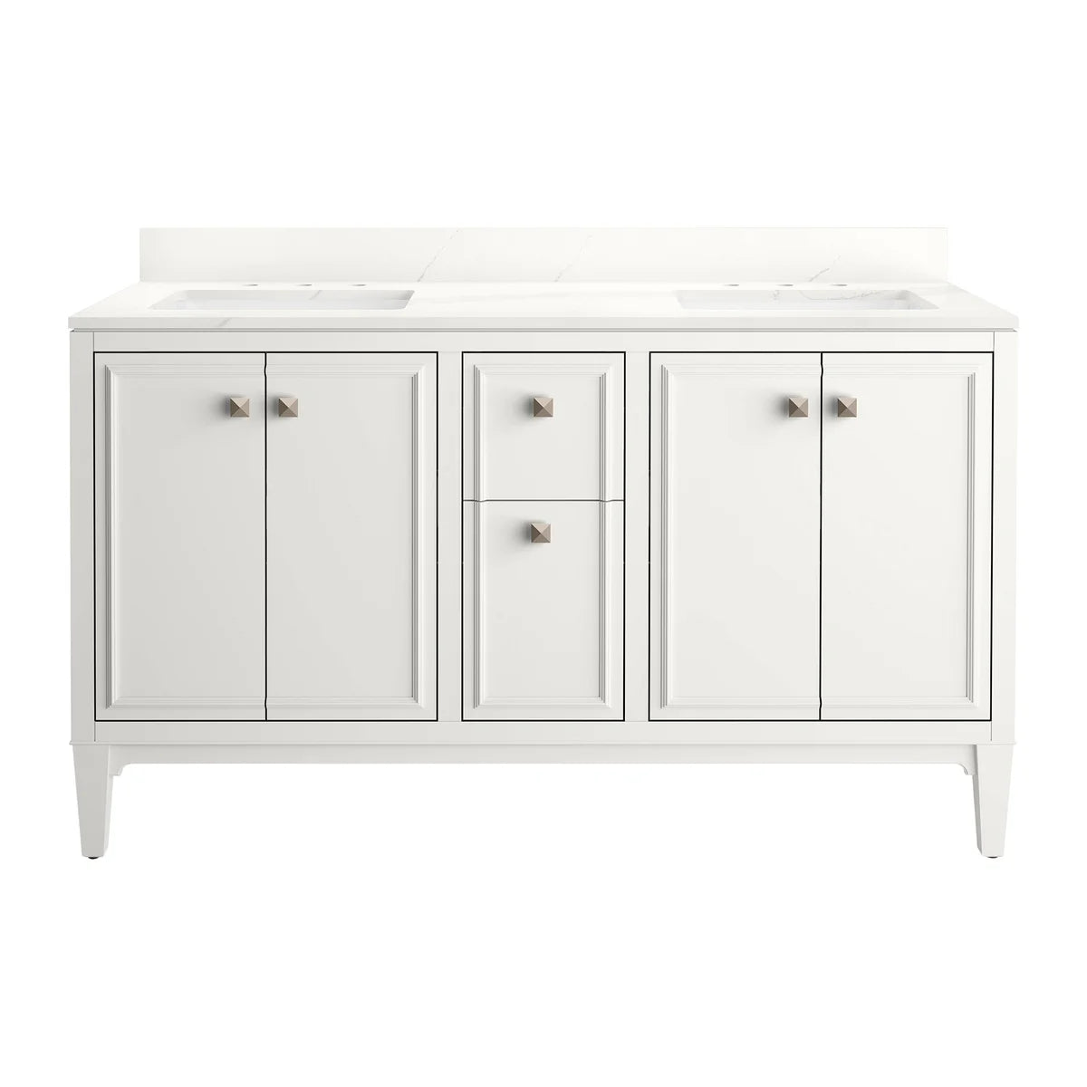 Kohler Clave 61 in. Vanity in White with Quartz Top