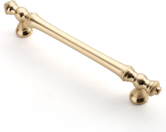 Asidrama 10 Pack 5 Inch(128mm) Brushed Brass Kitchen Cabinet Handles