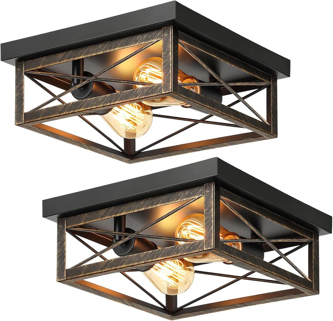 Oil Rubbed Bronze Hallway Light Fixtures Ceiling, 2-Light