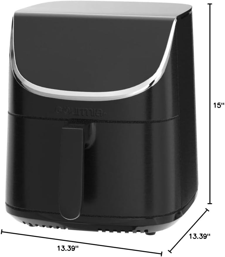 Air Fryer Oven Digital Display 7 Quart Large Airfryer Cooker 12 Touch Cooking Presets, XL Air Fryer Basket 1700W Power Multifunction GAF716 Black and Stainless Steel Accents FRY FORCE 360°