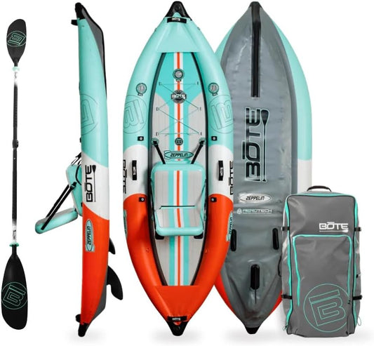 Zeppelin Aero Inflatable Kayak for Adults & Kids Includes Travel Bag Adjustable Seat 1 Person Single Rider Blow up Kayaking for Fishing Hunting Leisure Multiple Colors