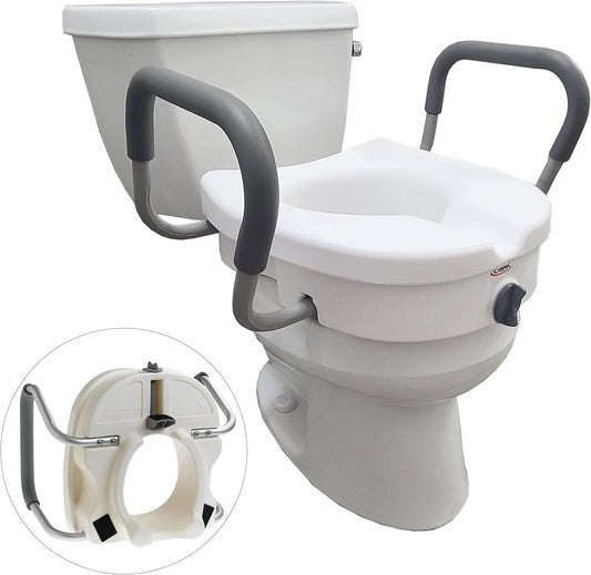 Carex E-Z Lock Toilet Seat and Safety Frame Combo Pack