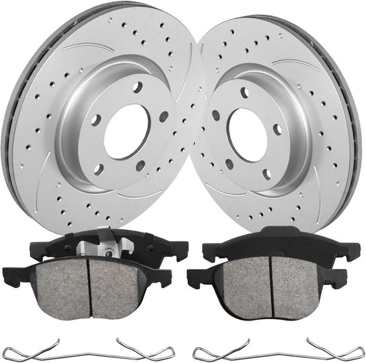 funire Front Brake Pads And Rotors Kit Compatible