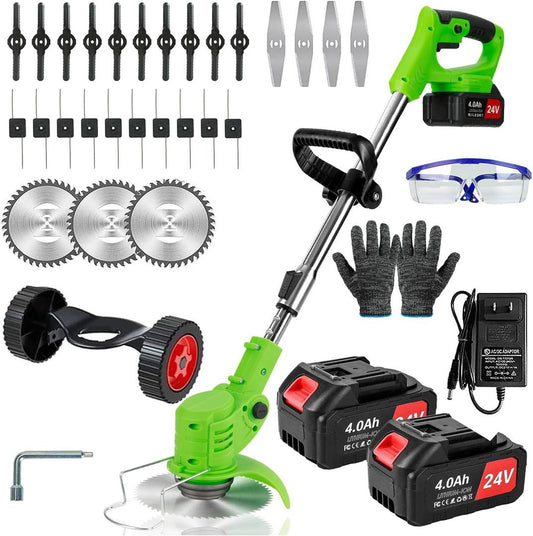 Weed Wacker Cordless,24v Electric Weed Eater Battery Powered
