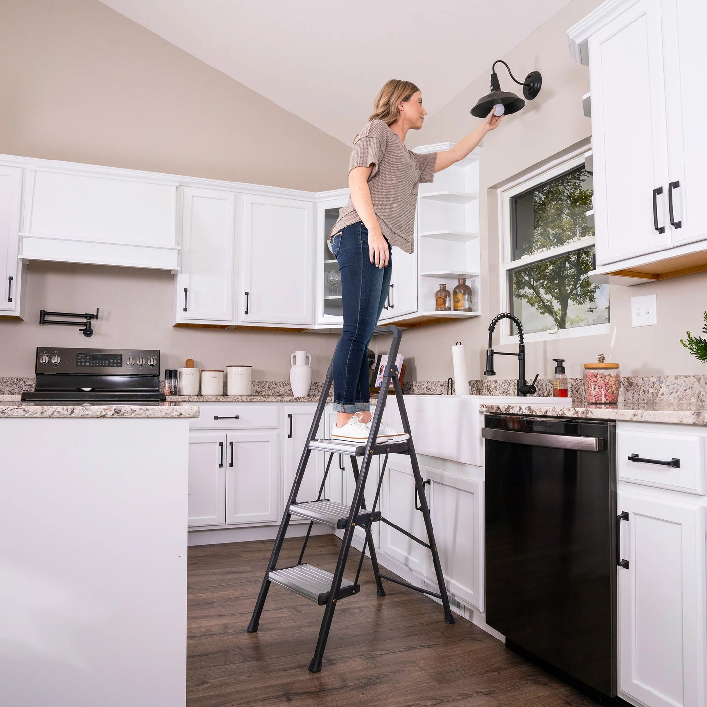 Cosco 3-Step Folding Step Stool, 250 lbs Load Capacity