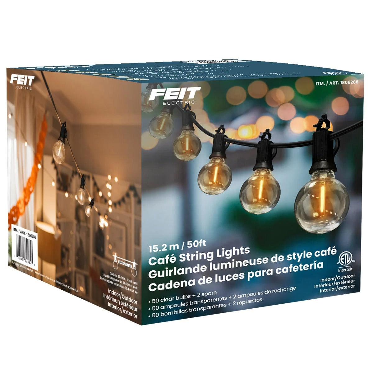 Feit Electric 50' LED Cafe String Light
