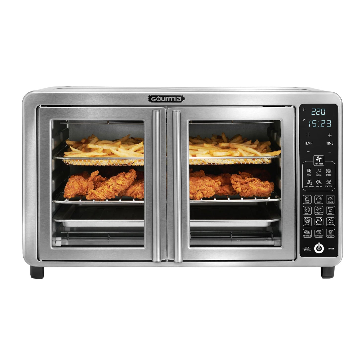 Gourmia XL French Door Countertop Air Fryer Oven