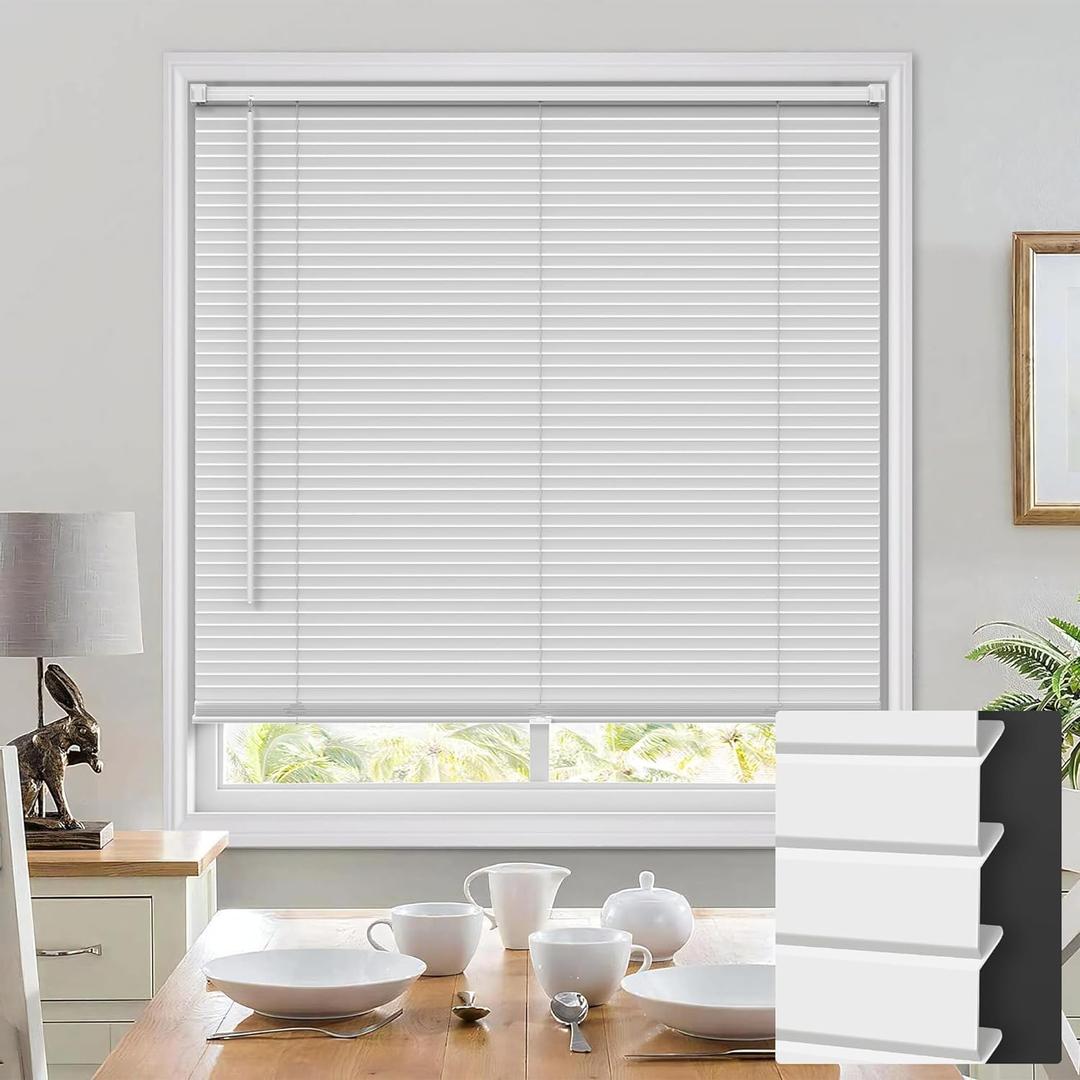 100% Privacy L-Shaped Blades Mini Blinds for Indoor Windows