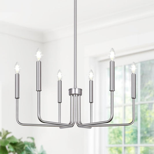 6-Light Farmhouse Chandelier for Dining Room Lighting Fixtures Hanging