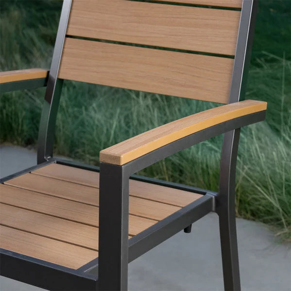 SunVilla Newport Stackable Patio Chair, Faux Wood