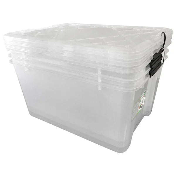 Greenmade InstaView 45 Multi-Use Storage Bin, 45 Quart, Clear, 3 ct