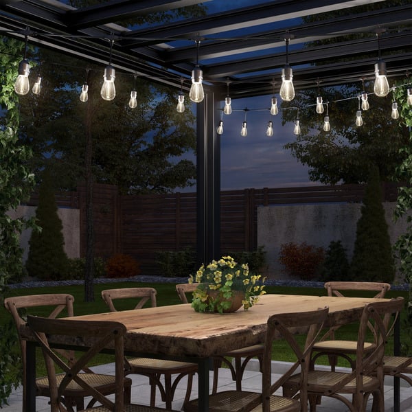 Artika Blaze 20 LED Bulb Outdoor Solar String Lights Matte Black