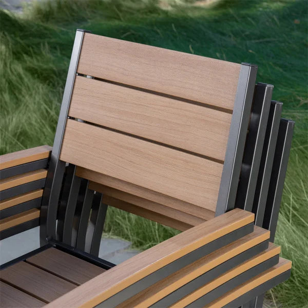 SunVilla Newport Stackable Patio Chair, Faux Wood