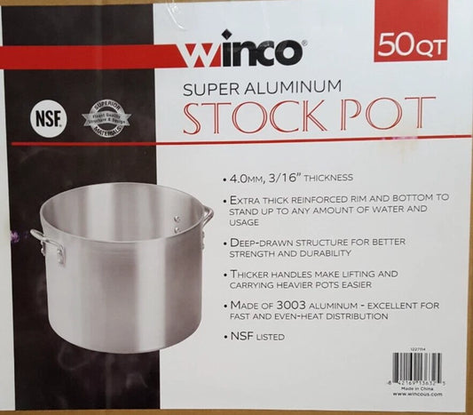 Winco 50 Quart Stock Pot, Aluminum